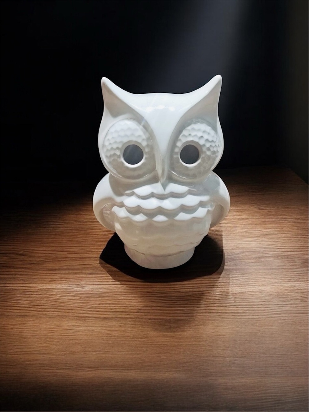 Owl White Ceramic Candle Lantern